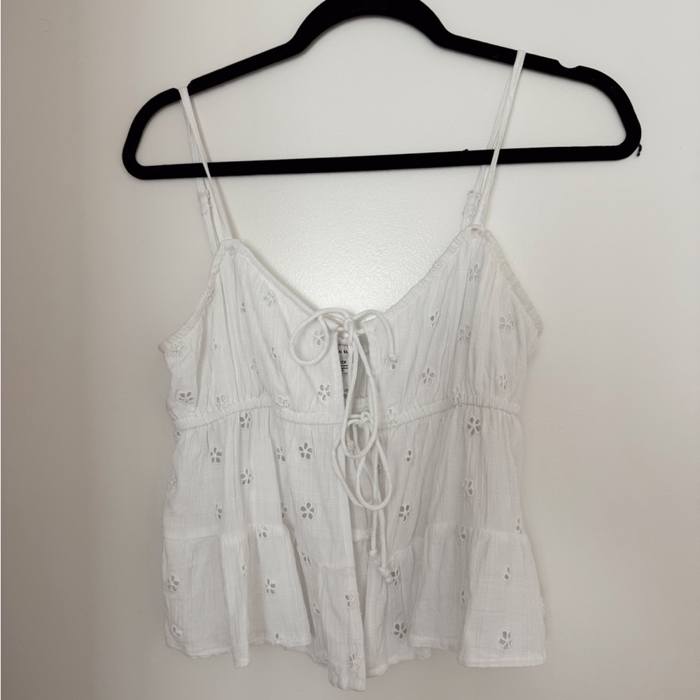 American Eagle Outfitters Cream Flutter Sleeve Camisole